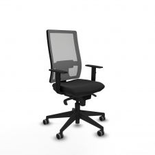 Piqueras y Crespo Horna sincro malla gris similpiel negro brazos 1D base piramidal ruedas 65mm engomadas