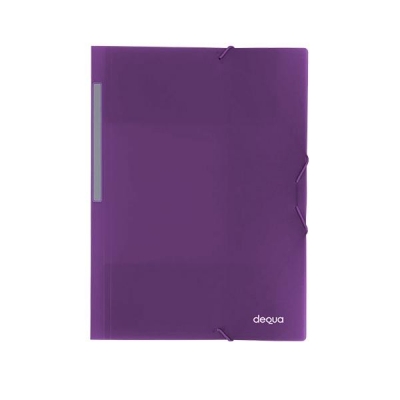 DEQUA Carpeta de gomas y 3 solapas A4 violeta