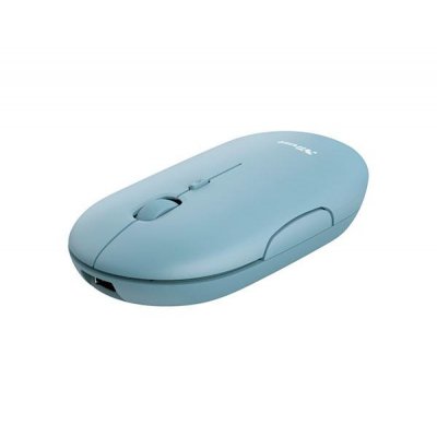 Ratón Inalámbrico por Bluetooth Trust Puck/ Batería recargable/ Hasta 1600 DPI/ Azul