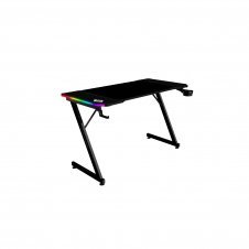 Mars Gaming MGD-X120RGB, Mesa Gaming Ergonómica, Iluminación ARGB con Mando, Fibra de Carbono, Alfombrilla XXL, Soporte Auriculares y Bebida, Gesti