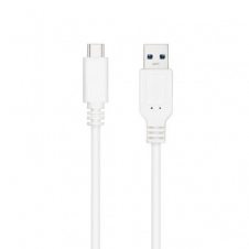 Cable USB 3.1 Nanocable 10.01.4001-W/ USB Tipo-C Macho - USB Macho/ 1m/ Blanco