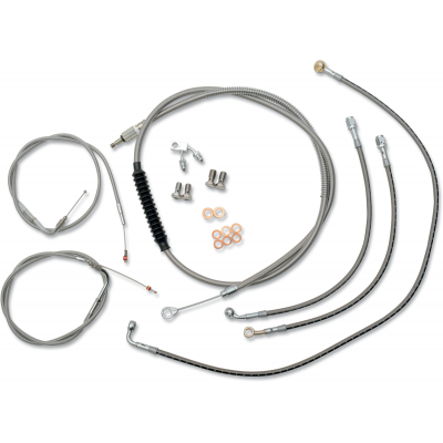 Kit líneas de freno/cables de manillar trenzados inoxidable estándar LA CHOPPERS LA-8150KT-04