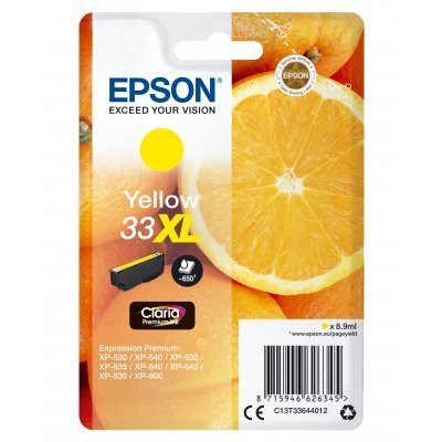 Epson T3364 (33XL) Amarillo Cartucho de Tinta Original - C13T33644012