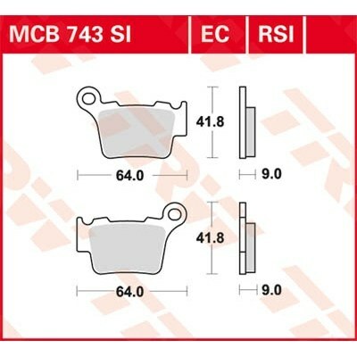 Pastillas de freno sinterizadas offroad serie SI TRW MCB743SI