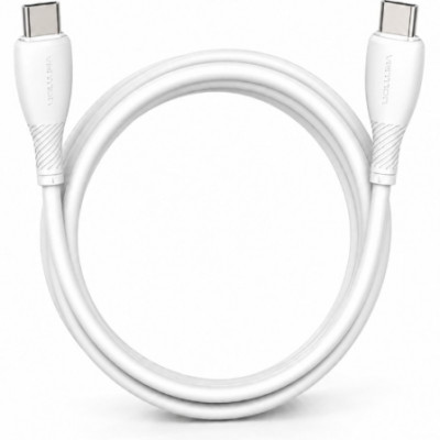 Cable USB 2.0 Tipo-C Vention TRVWH/ USB Tipo-C Macho - USB Tipo-C Macho/ Hasta 60W/ 480Mbps/ 2m/ Blanco