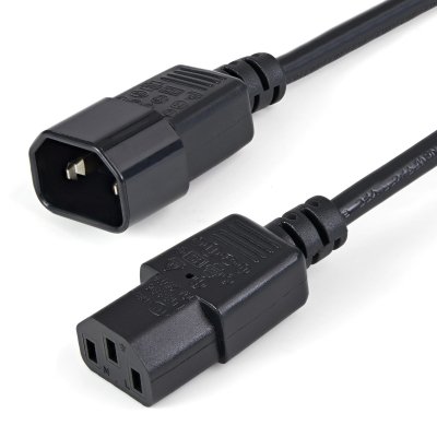 Cable de 1m de Extensión de Alimentación, C14 a C13, 10A 125V, 18AWG, Alargador de Cable de Corriente de Ordenador, IEC-320-C14 a IEC-320-C13, para Fuente de Alimentación, UL