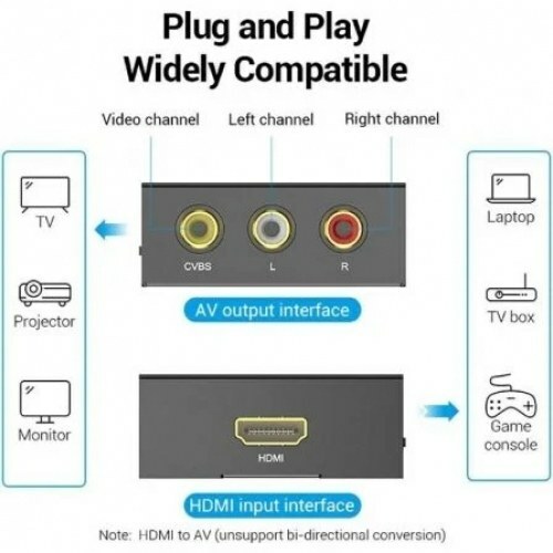 Convertidor HDMI a RCA Vention AEEB0/ HDMI Hembra a RCA Hembra