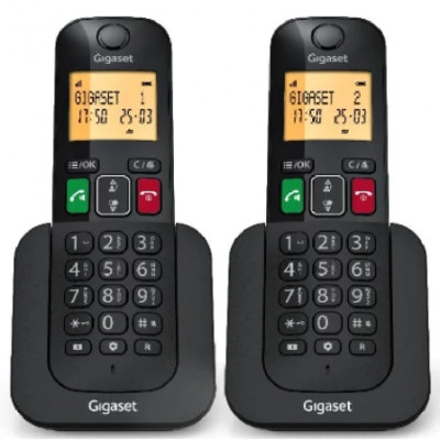 Teléfono Inalámbrico Gigaset Elemental 400 DUO/ Negro