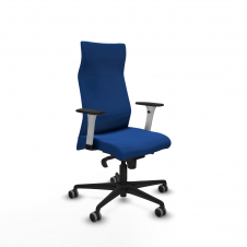 Piqueras y Crespo Albacete direcci?n sincro similpiel azul brazos 1D blancos base nailon ruedas 65 engomadas