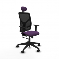 Piqueras y Crespo Motilla traslack malla negra bali morado brazos 1D base piramidal cabecero fijo ruedas 65mm nailon