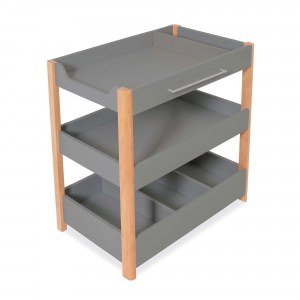 Mueble cambiador 50x80 cm con estantes madera/gris · Dadá D100-M9558