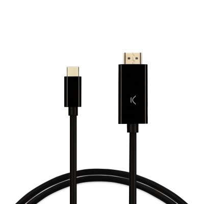 Cable adaptador USB-C a HDMI , 60Hz, Resolución vídeo 4K, 2m, Negro