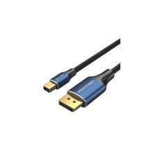 Vention El algodón trenzó el mini varón del DP al tipo azul de la aleación de aluminio del cable del varón 8K HD del DP