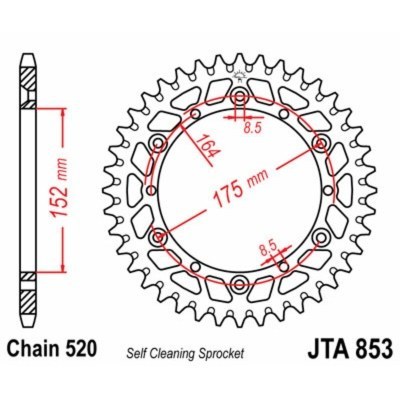 Corona JT 853 de aluminio con 51 dientes JTA853.51