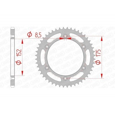 Corona AFAM acero estándar 12508 - Paso 520 12508-52