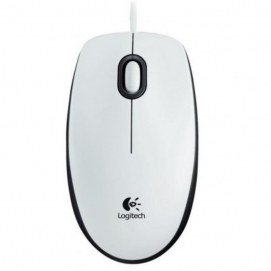 Ratón Logitech B100, con cable, blanco