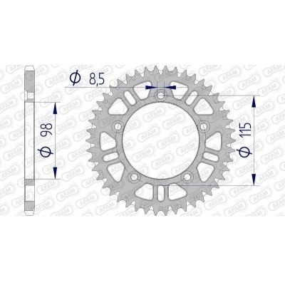 Corona AFAM aluminio ultraligera autolimpiable 72101 - Paso 420 72101+50