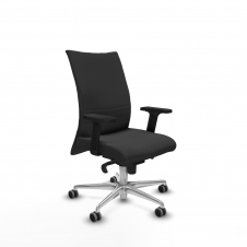 Piqueras y Crespo Albacete confidente sincro similpiel gris oscuro brazos 2D base aluminio ruedas 65mm engomadas