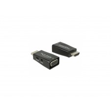 Adaptador de cable delock Hdmi a vga & 3.5 mm macho a hembra Negro 65901