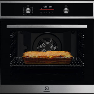 Horno pirolítico Electrolux EOF6P46VX0 Serie 500 SurroundCook, 72 litros, cocción multinivel, función pizza, display LED Explore, clase A+, inox
