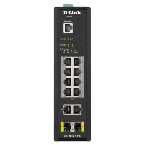 Switch Gestionado D-Link DIS-200G-12PS 12 Puertos/ Gigabit 10/100/1000/ SFP/ PoE