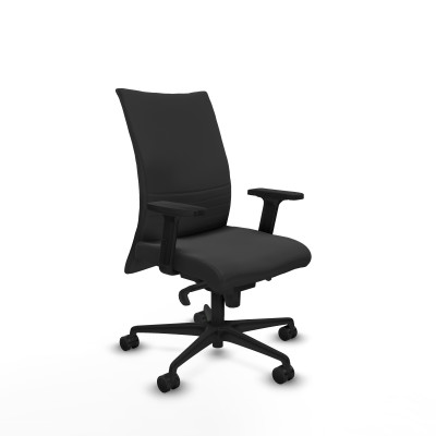 Albacete confidente sincro similpiel gris oscuro brazos 2D base nailon ruedas 65 mm nailon
