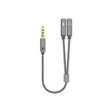 Cable Aisens 3.5mm/m A 2x3.5mm/h 25cm Gris