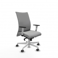 Piqueras y Crespo Albacete confidente sincro similpiel gris claro brazos 1D blancos base blanca ruedas 65mm engomadas