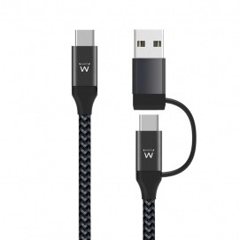 Ewent EW9918 Cable de carga usb-C a usbA/B 2 en 1