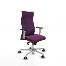 Piqueras y Crespo Albacete direcci?n sincro similpiel morado brazos 1D blancos base aluminio ruedas 65 engomadas