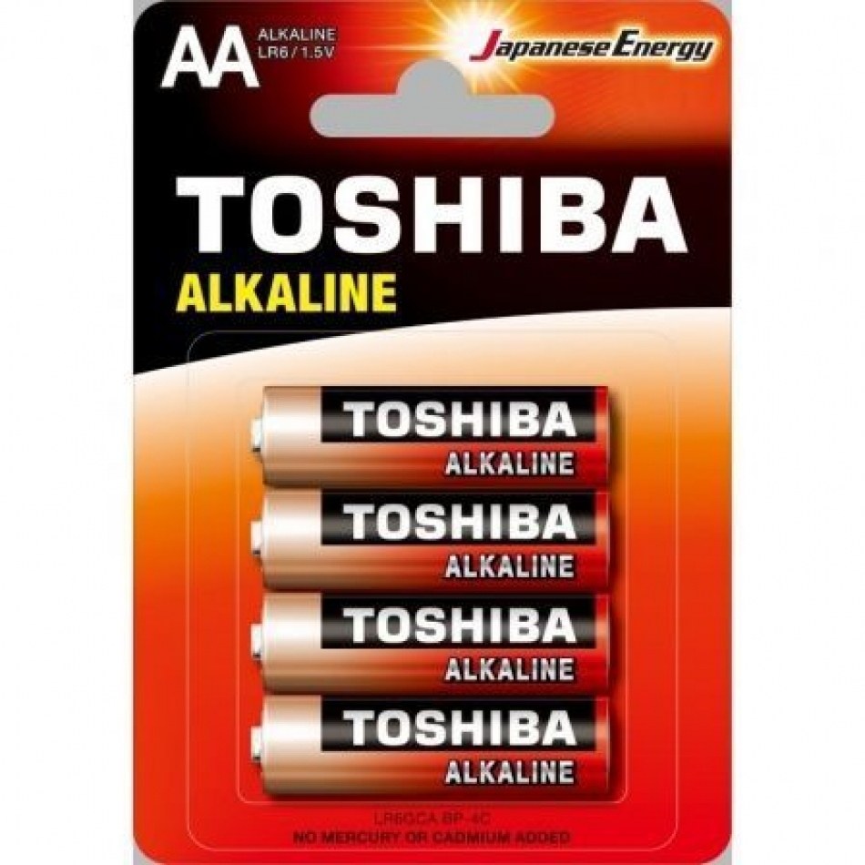 PILA ALKALINA AA LR06 Toshiba Alkaline - Blister de 4 unidad
