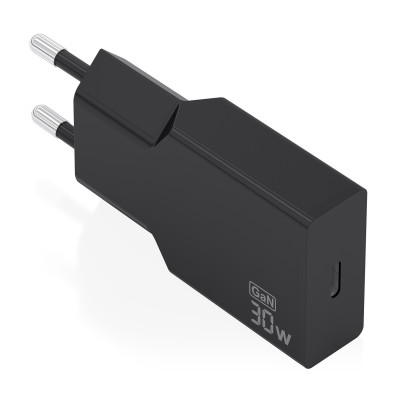AISENS - CARGADOR ULTRA DELGADO GaN 30W, 1xUSB-C PD3.0, NEGRO