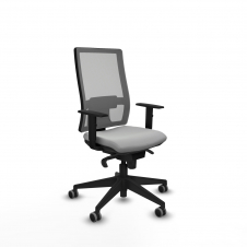 Piqueras y Crespo Horna sincro malla gris similpiel gris claro brazos 1D base piramidal ruedas 65mm engomadas