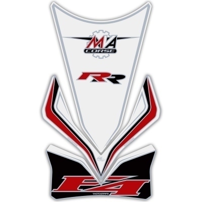 Protector de depósito Motografix MV AGUSTA F4RR 3 piezas blanco TM004W