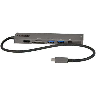 Adaptador Multipuertos USB C - Docking Station USB Tipo C a HDMI 2.0 4K 60Hz - Entrega de Alimentación 100W Pass-through - SD - MicroSD - Hub USB 3.0 de 2 Puertos - GbE - con Cable 30cm