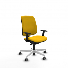 Piqueras y Crespo Alares tapizada traslack bali amarillo brazos 1D base blanca ruedas 65mm engomadas