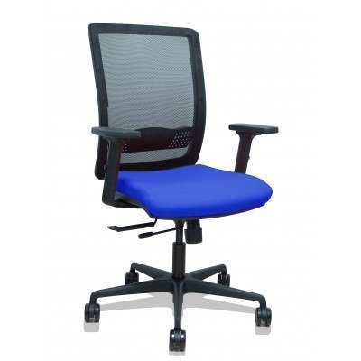 Silla Haches traslack malla negra asiento bali azul brazos 2D ruedas 65mm