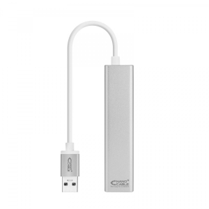Nanocable Conversor USB 3.0 a Ethernet Gigabit + 3xUSB 3.0, Plata, 15