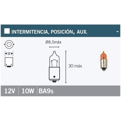 Caja de 10 lámparas 12Vx10W naranja G-012AOR