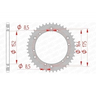 Corona AFAM acero estándar 12500 - Paso 520 12500-44