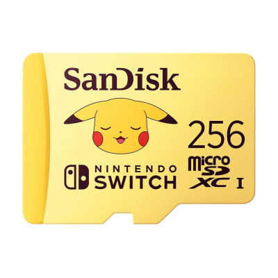 Tarjeta memoria micro secure digital 256gb sandisk nintendo switch pokemon pikachu edition clase v30 uhs - i u3