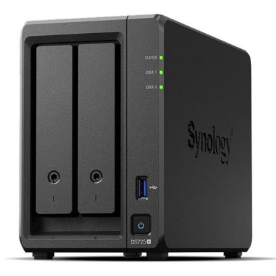 Servidor nas synology disk station ds725+ 4gb 2 bahias gigabit ethernet