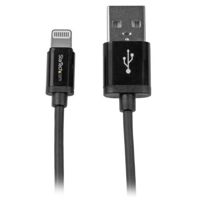 Cable Lightning a USB de 1m - Cable Cargador para iPhone / iPad / iPod - Cable de Carga Rápida - Certificación MFi de Apple - Negro