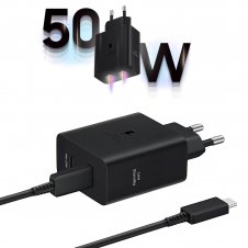 Samsung Cargador 50W Doble Salida USB-C + Cable (EP-T5020XBEGEU)
