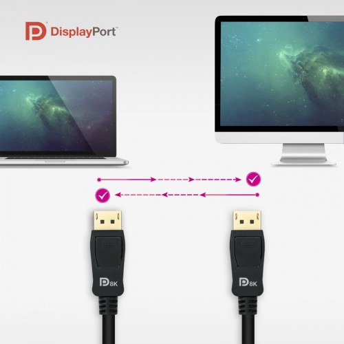 CABLE DISPLAYPORT 1.4 CERTIF. VESA DP/M-DP/M 50 cm