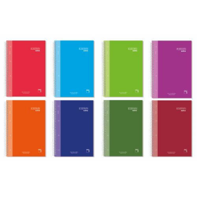 CUADERNO SERIE PREMIUM EXTRA TAPA EXTRA DURA 90 GRS. A-5 (148X210MM.) MICROPERFORADO 120 CUADRÍCULA 5X5 + GRECA SURTIDO PACSA 16480
