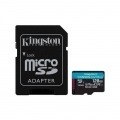 Kingston Canvas Go! Plus - Tarjeta de memoria flash (adaptador microSDXC a SD Incluido) - 128 GB - A2 / Video Class V30 / UHS-I U3 / Class10 - microSDXC UHS-I