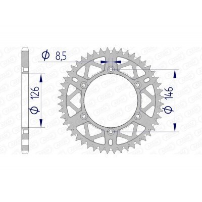 Corona AFAM aluminio ultraligera autolimpiable 15203 - Paso 520 15203+48