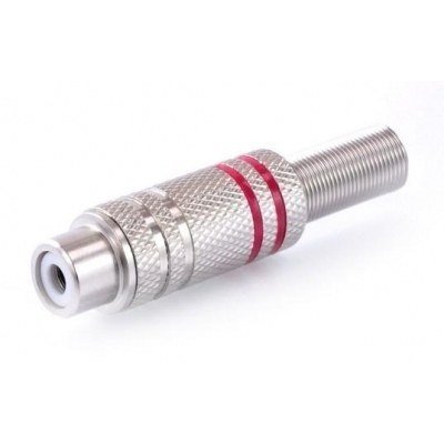 Conector RCA Hembra Niquelado Señalizacion ROJO