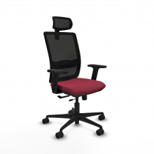 Piqueras y Crespo Haches traslack malla negra bali granate brazos 2D base nailon cabecero malla 2D ruedas 65mm nailon